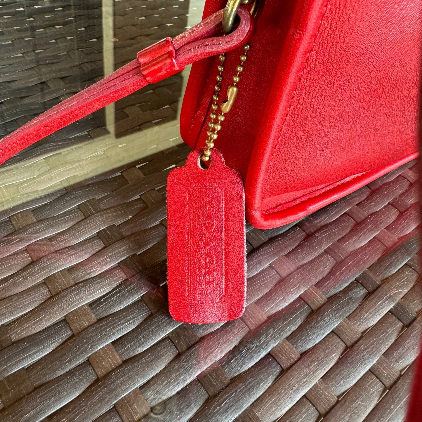 Vintage Coach Red Zippered Clutch 9455ππ₯