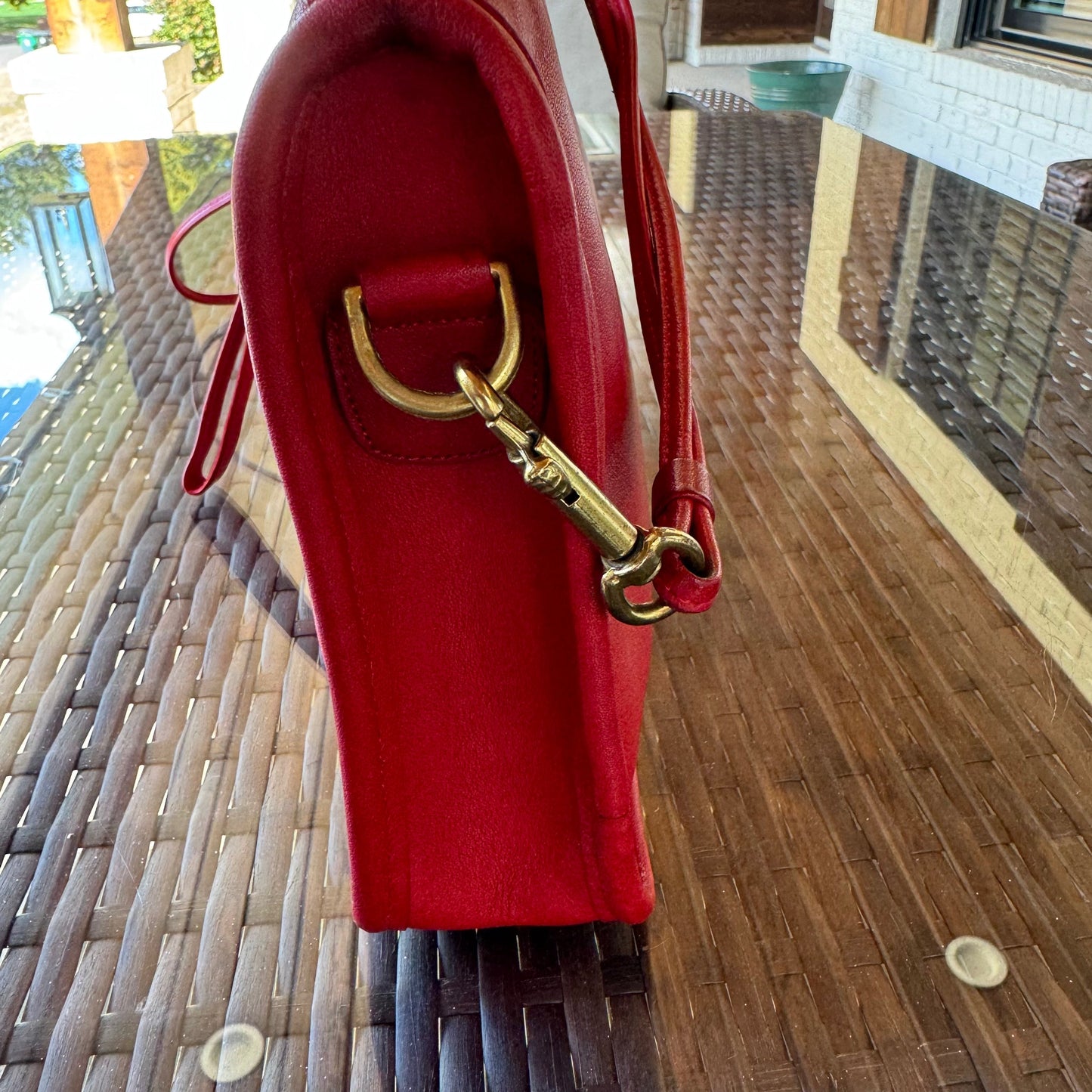 Vintage Coach Red Zippered Clutch 9455ππ₯