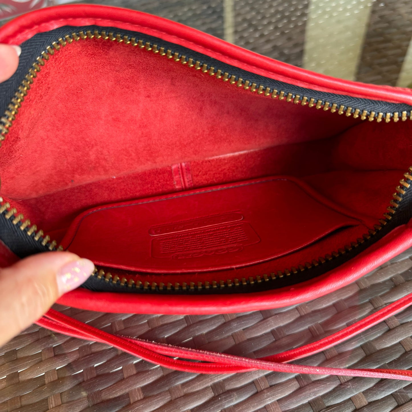 Vintage Coach Red Zippered Clutch 9455ππ₯