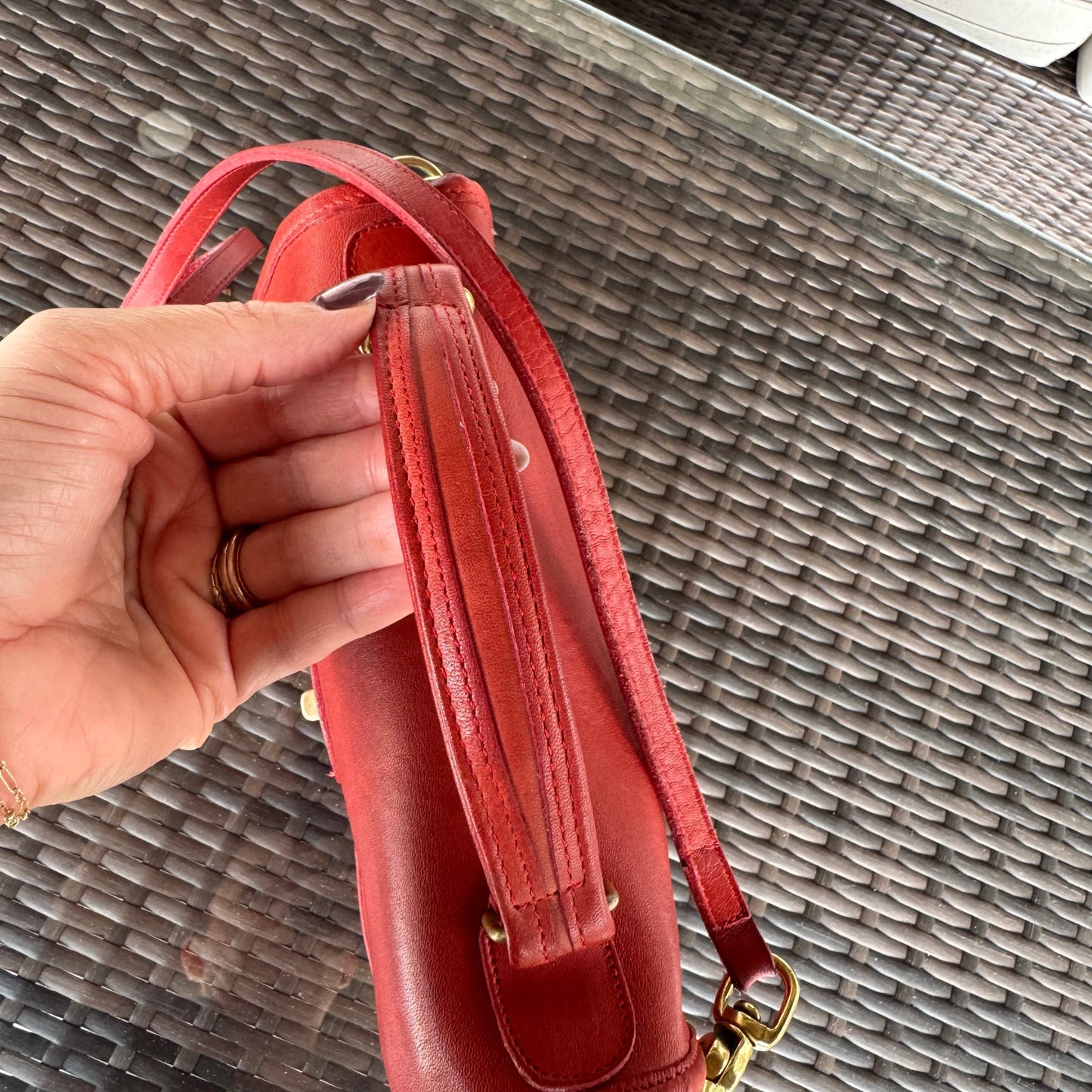 Vintage Coach Red Station Bag 5130π¬β‘