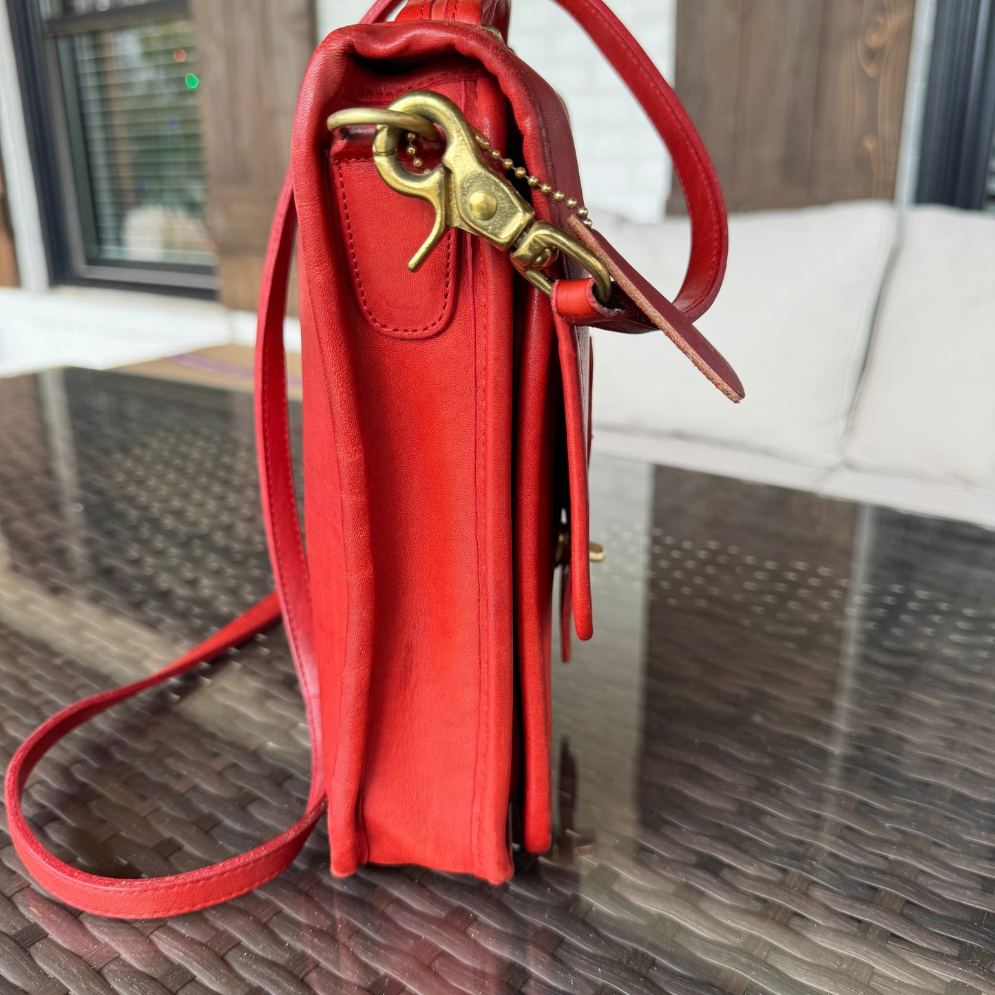 Vintage Coach Red Station Bag 5130π¬β‘