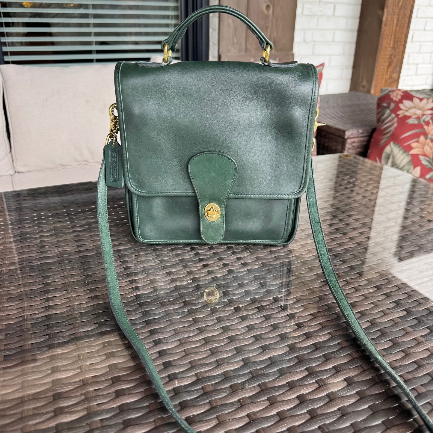 Vintage Coach Bottle Green Station Bag 5130π²π