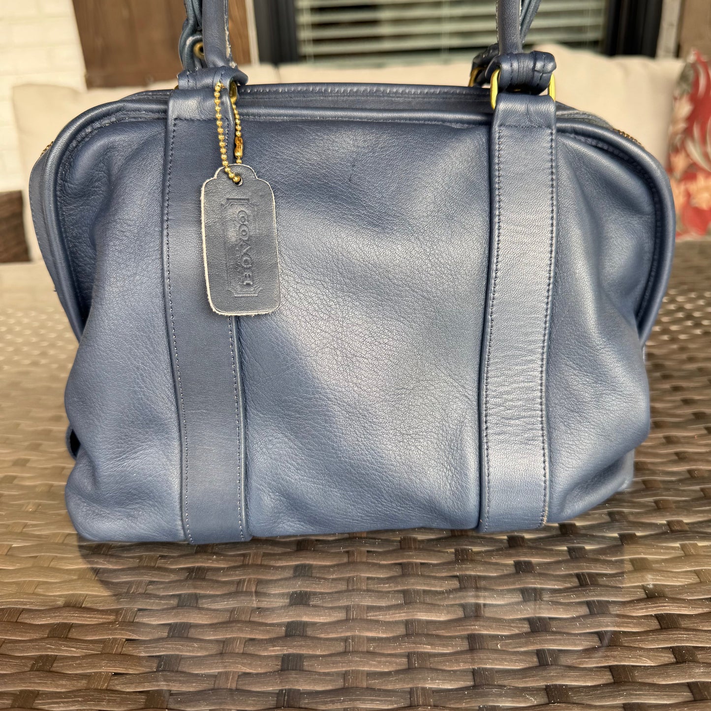 Vintage Coach Blue Soft Satchel 4055πβ¨