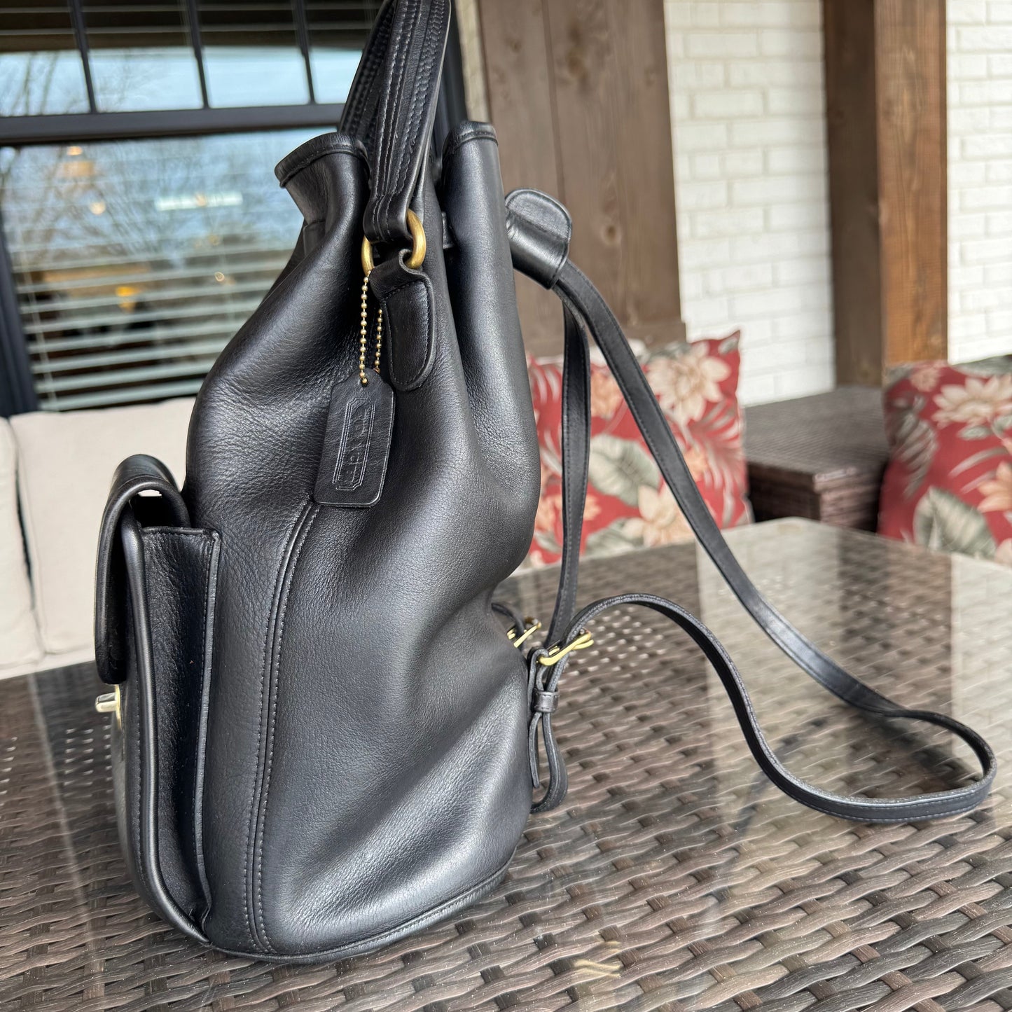 Vintage Coach Black Handle Backpack 9992π€π«