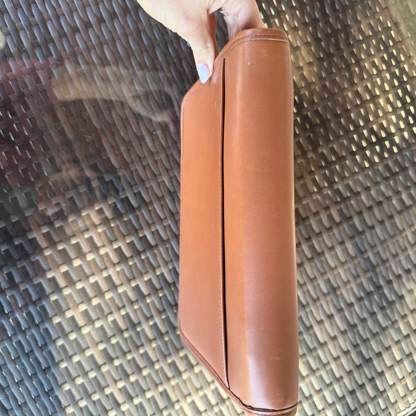 Vintage Coach British Tan Zip Around Organizer Large Planner 5223🌺🩷
