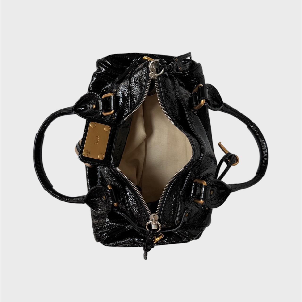 π©·π PreOwned Chloe Paddington black patent leather shoulder Bagπ©·π