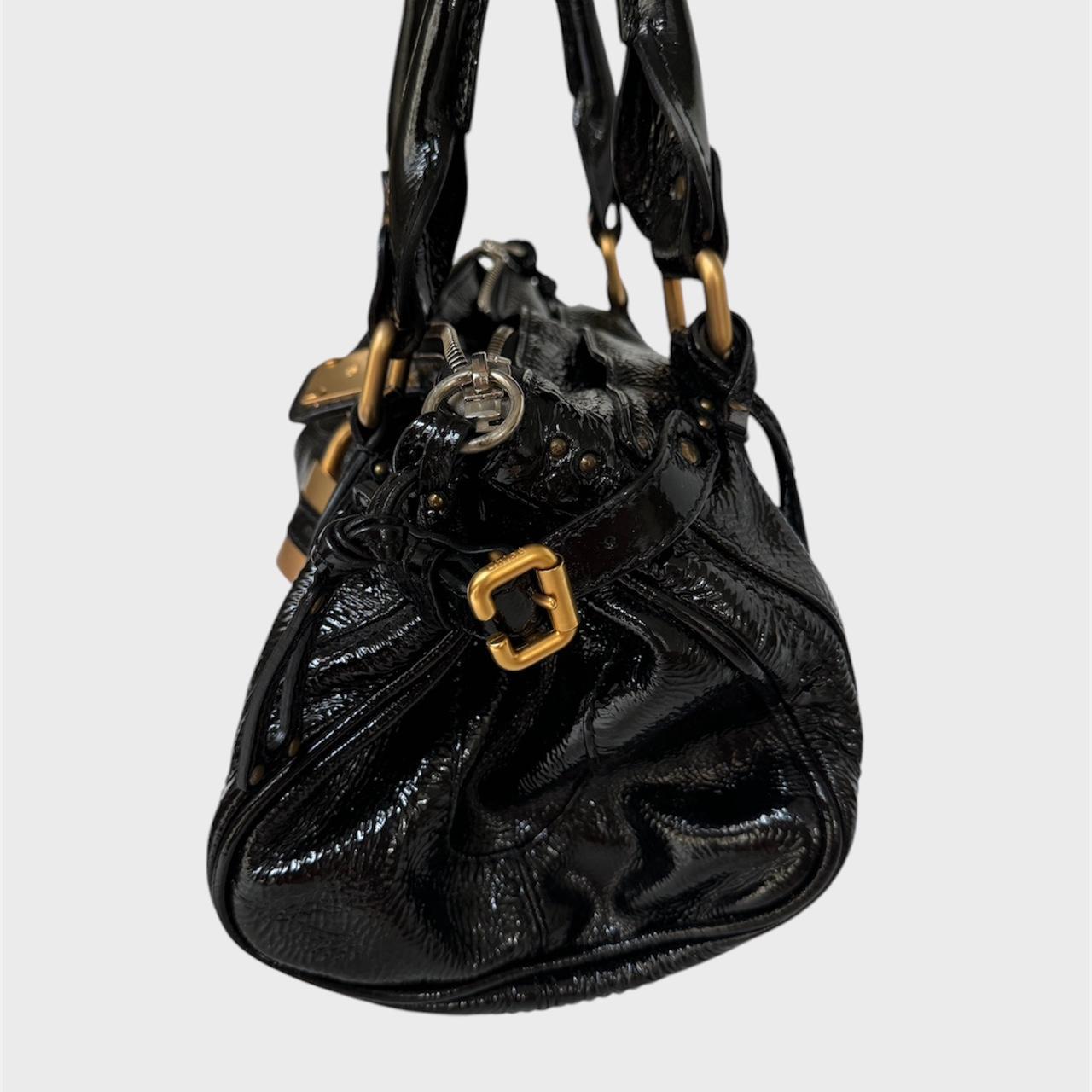 π©·π PreOwned Chloe Paddington black patent leather shoulder Bagπ©·π