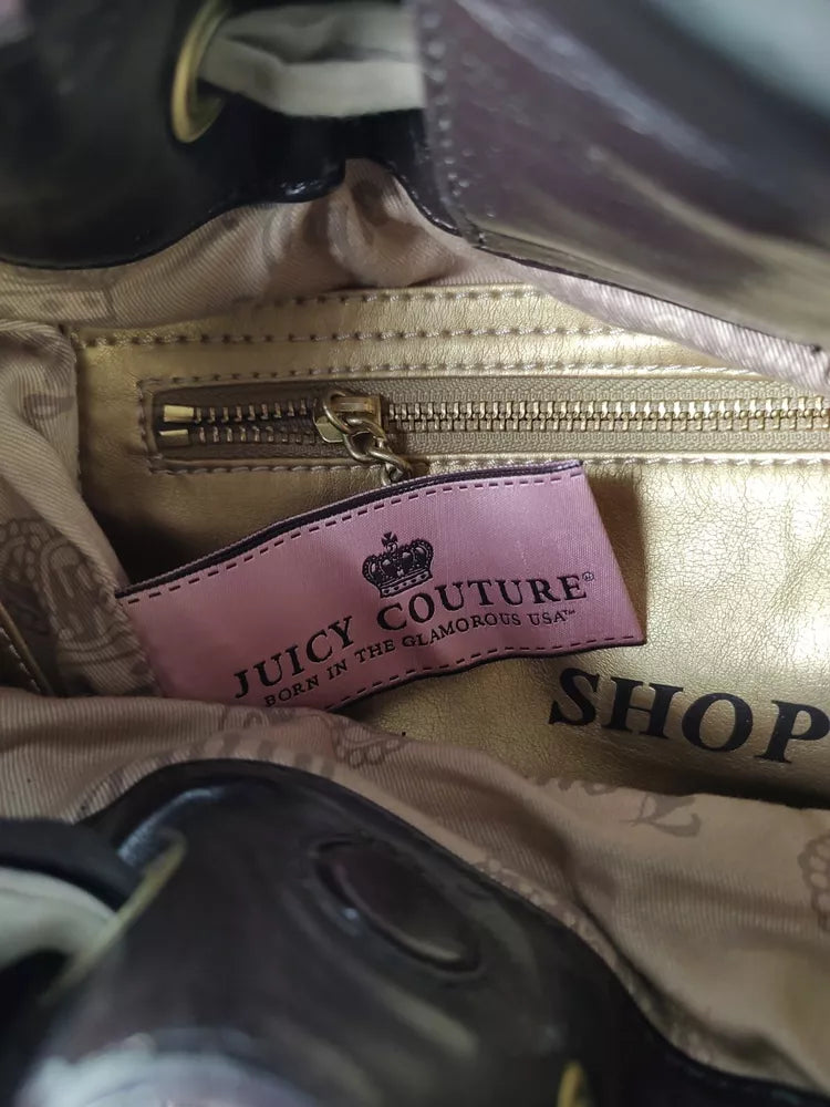 Vintage Juicy Couture Purse Shoulder Bag Velour Tan Brown Y2Kπ²π