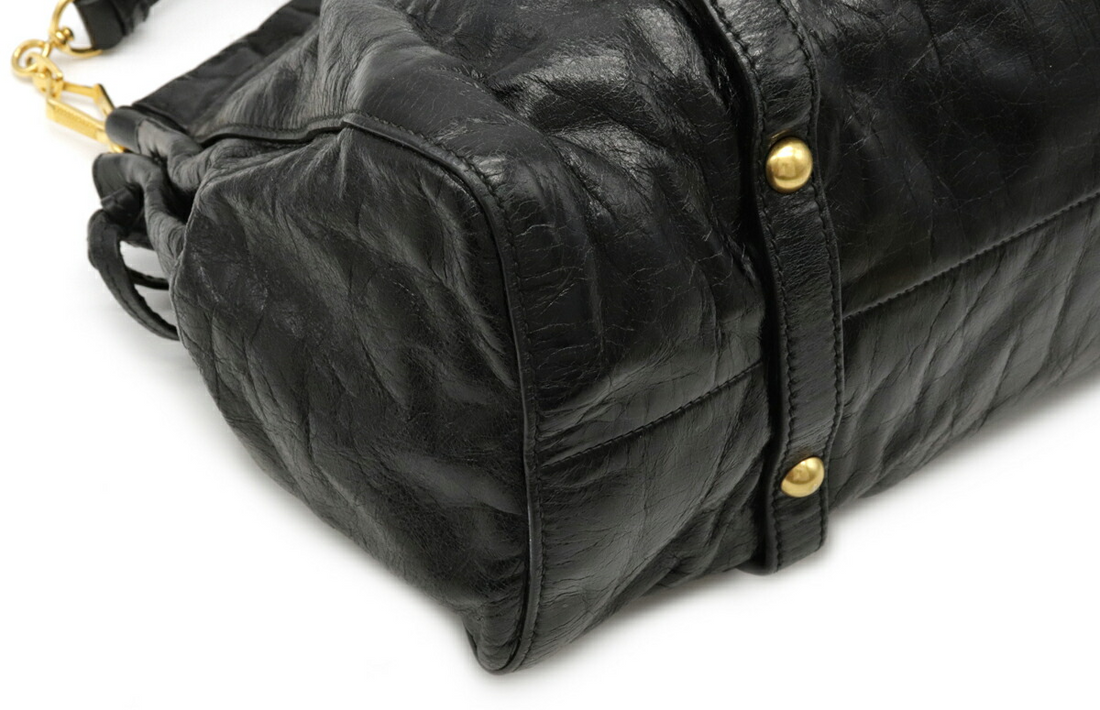 Miu Miu Shoulder Bag Leather Black🌲🍀
