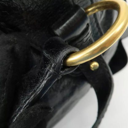 Authentic MIU MIU Logo Leather Tote Bag Shoulder Bag Black🩷🍒