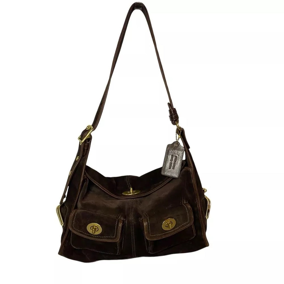 Coach Bleecker Street Haversack LIMITED EDITION RARE Brown Suede🌺🩷