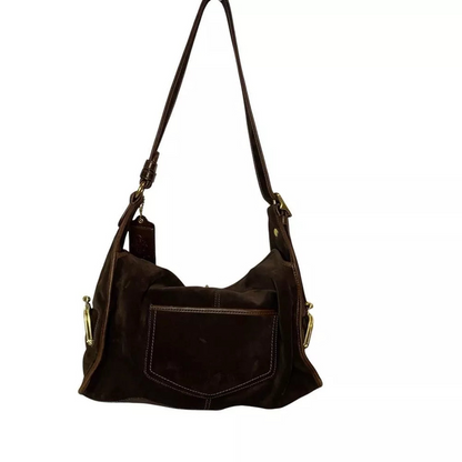 Coach Bleecker Street Haversack LIMITED EDITION RARE Brown Suede🌺🩷