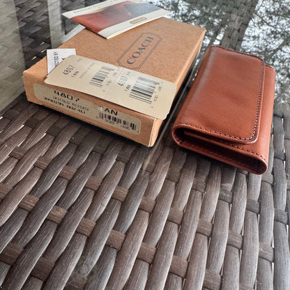 Vintage Coach British Tan Leather Trifold Key Case 4807 Nwt🍬⚡