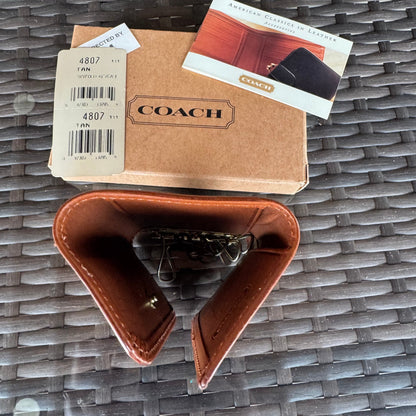 Vintage Coach British Tan Leather Trifold Key Case 4807 Nwt🍬⚡