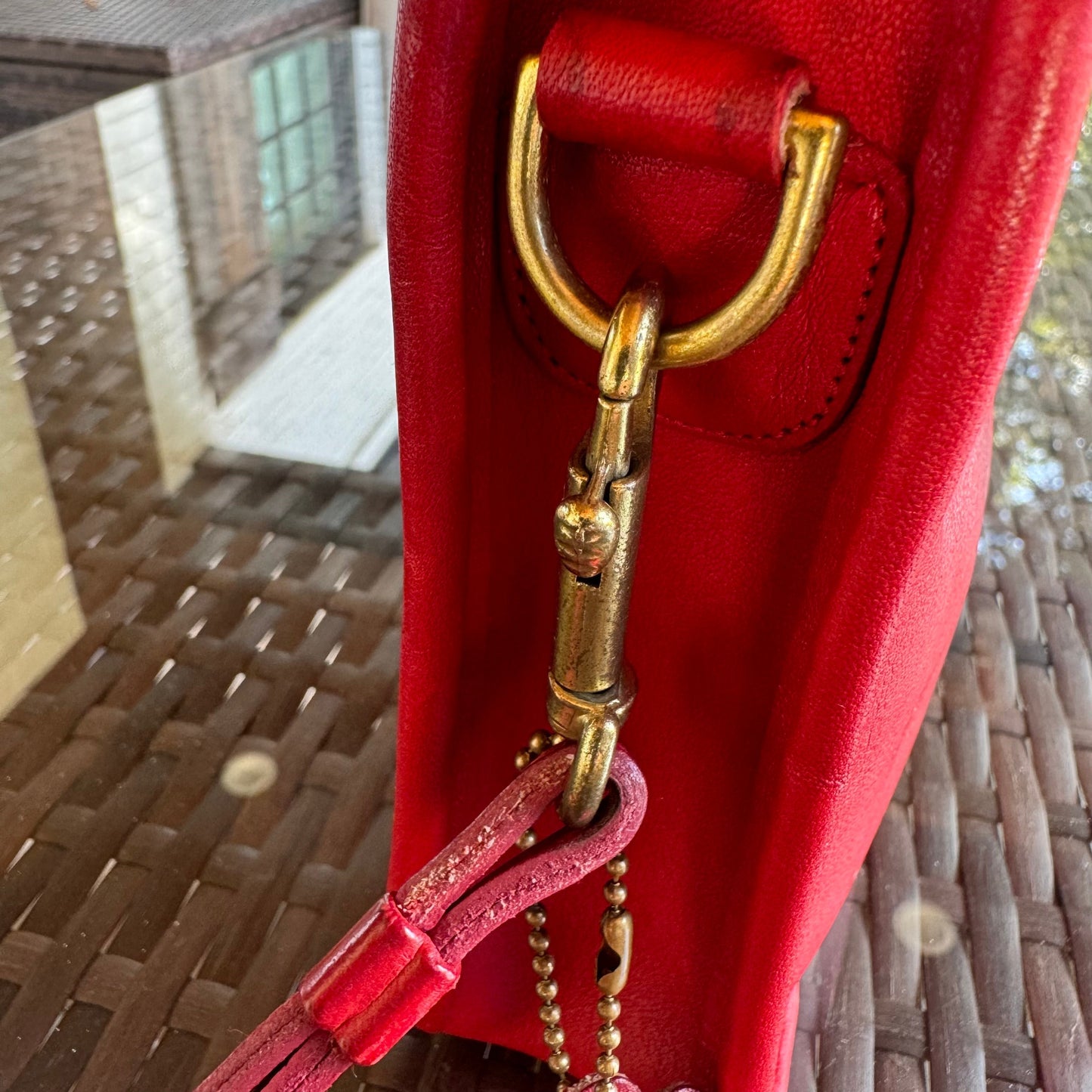 Vintage Coach Red Zippered Clutch 9455🍎🔥