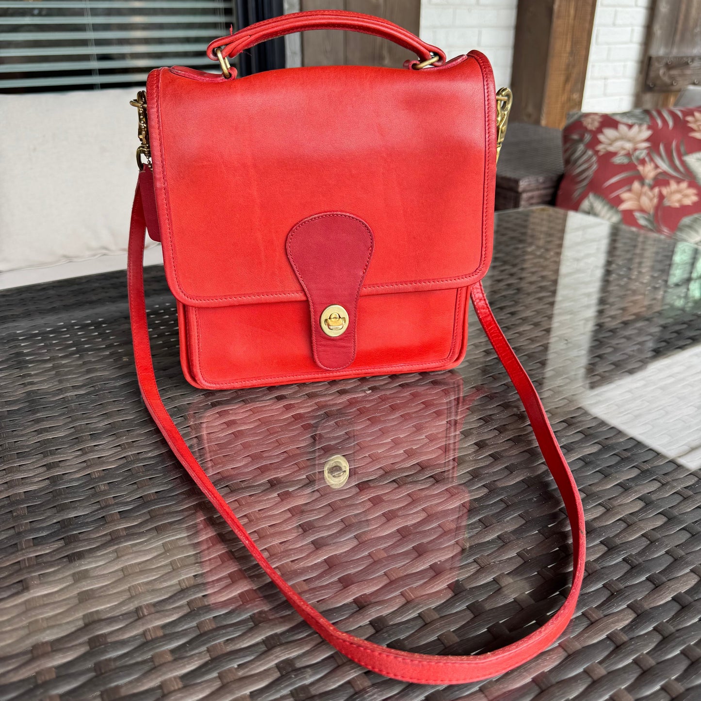 Vintage Coach Red Station Bag 5130🍬⚡