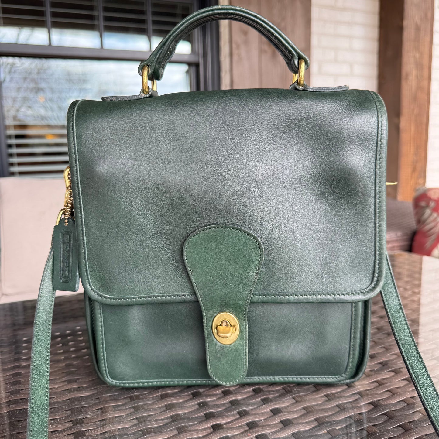 Vintage Coach Bottle Green Station Bag 5130🌲🍀