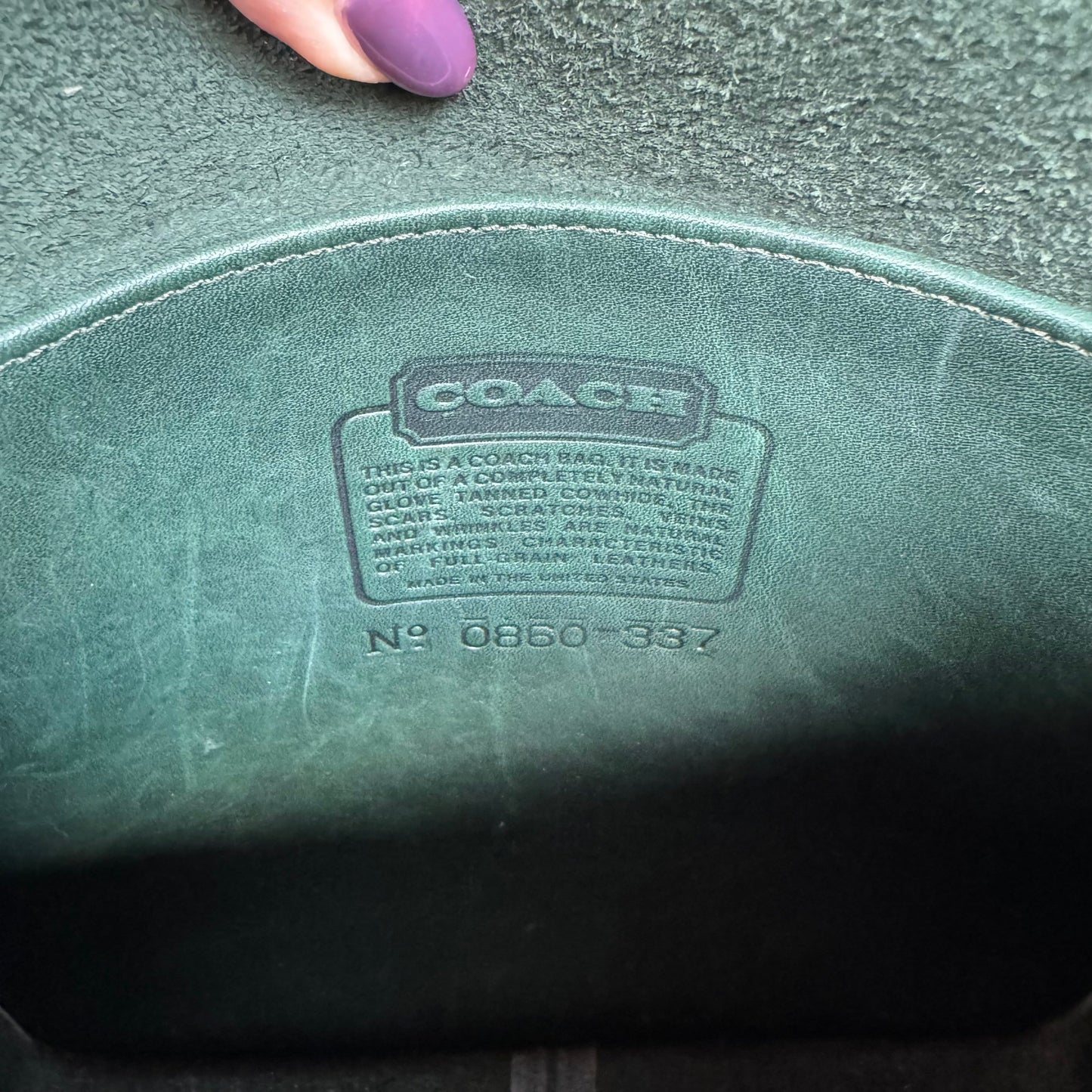 Vintage Coach Bottle Green Station Bag 5130🌲🍀