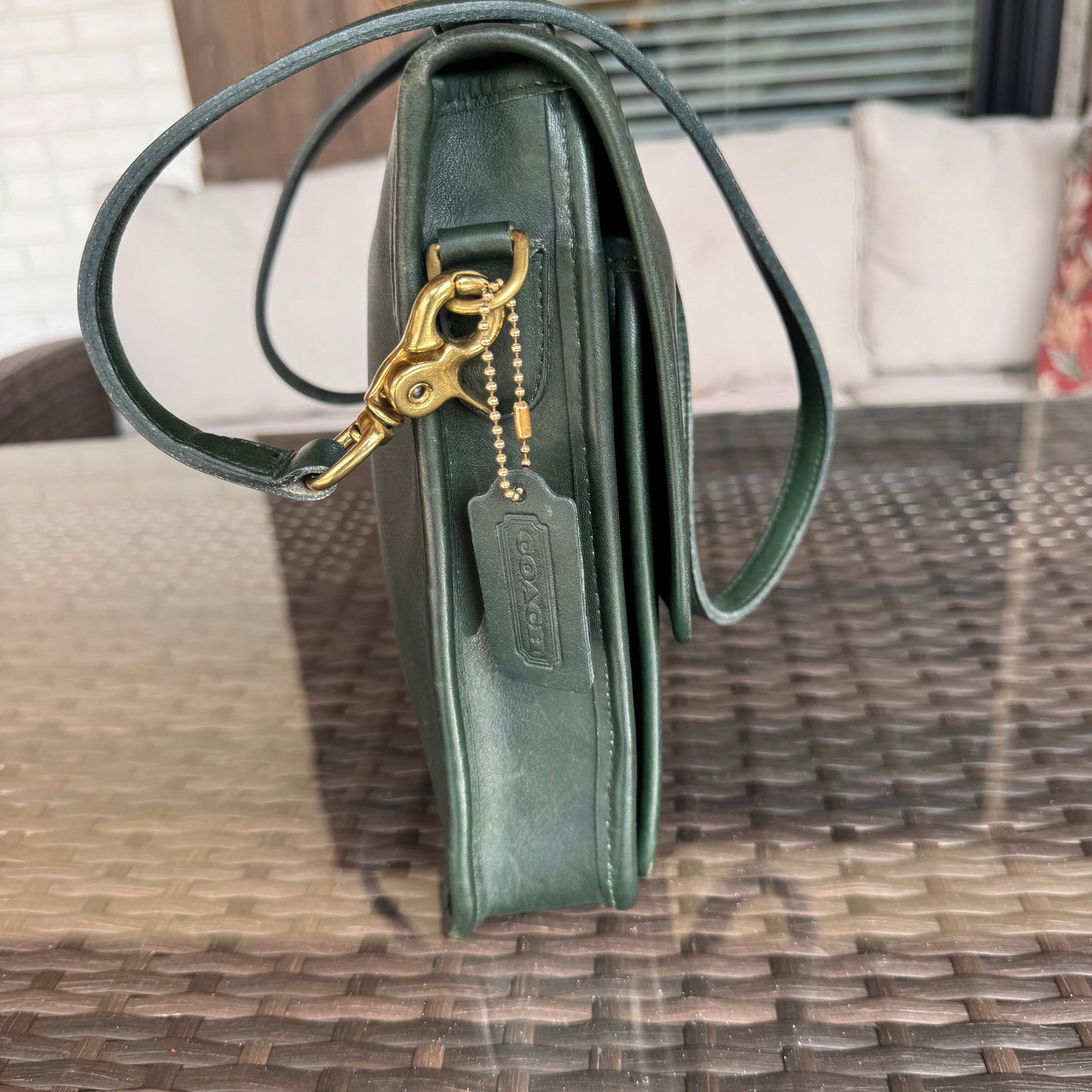 Vintage Coach Bottle Green Station Bag 5130🌲🍀