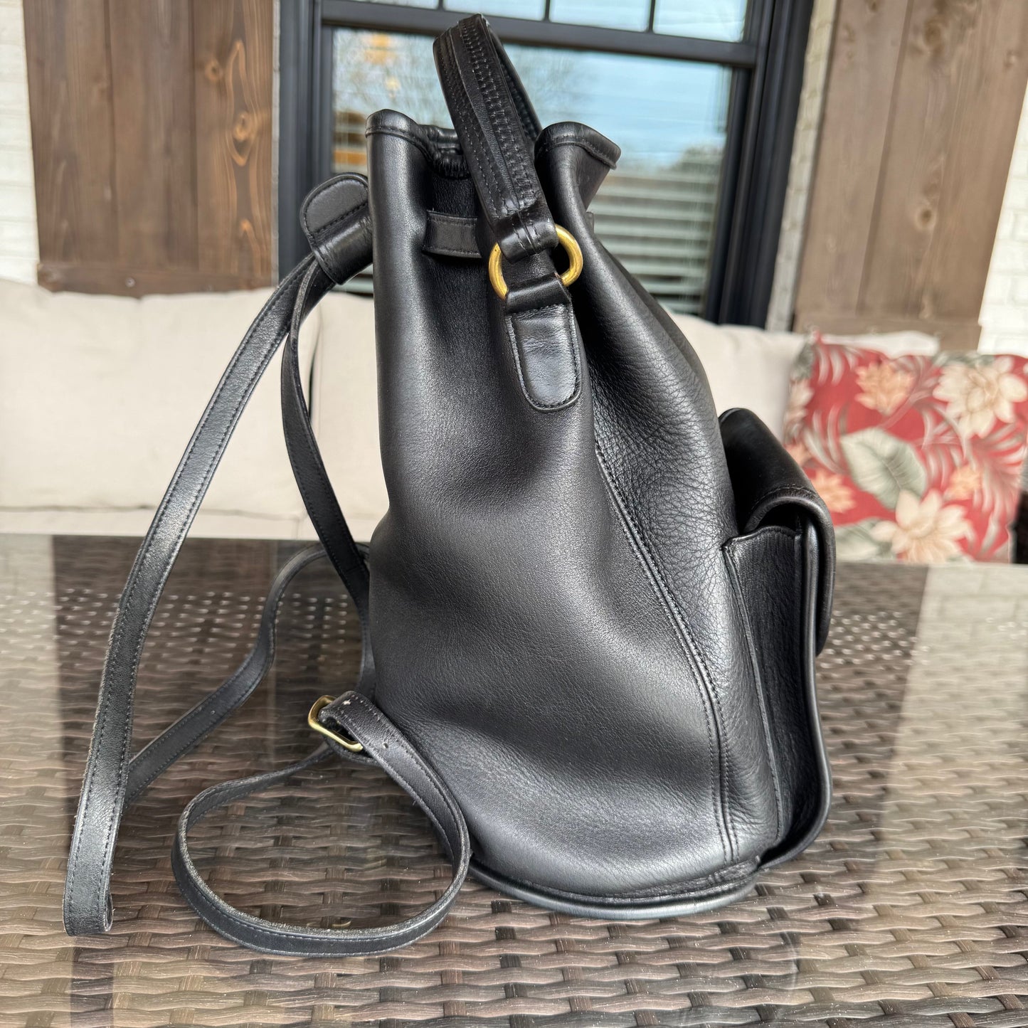 Vintage Coach Black Handle Backpack 9992🖤🍫