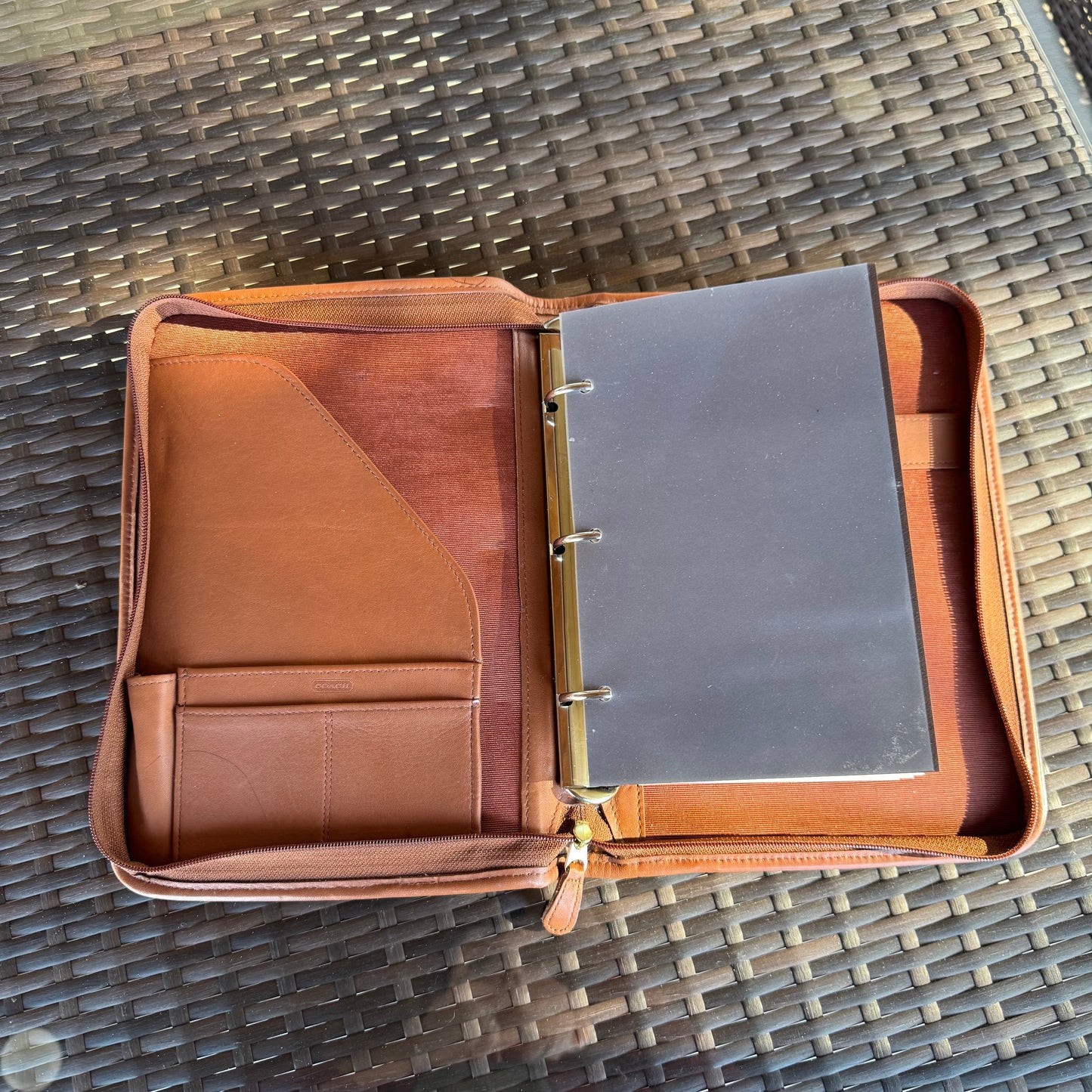 Vintage Coach British Tan Zip Around Organizer Large Planner 5223🌺🩷