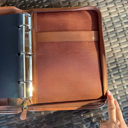 Vintage Coach British Tan Zip Around Organizer Large Planner 5223🌺🩷