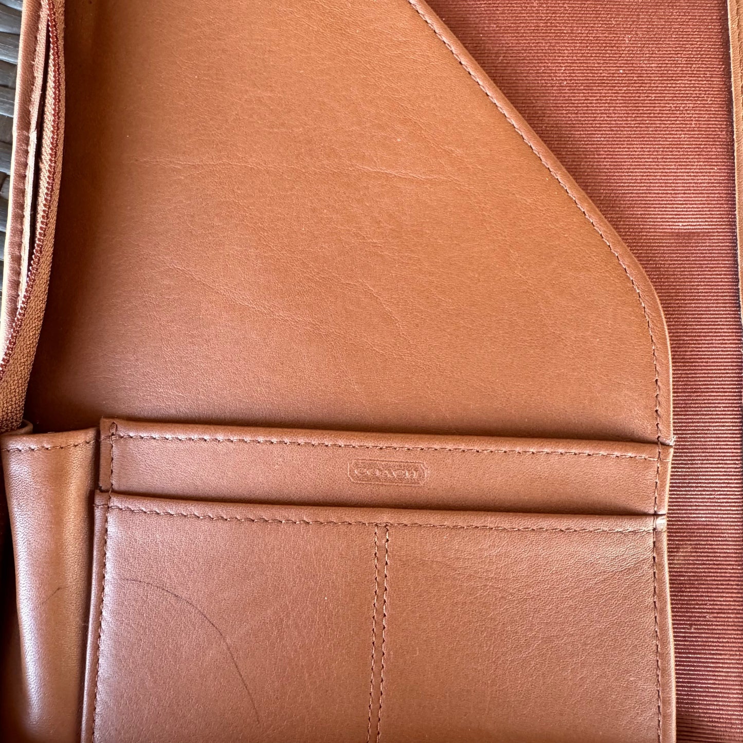 Vintage Coach British Tan Zip Around Organizer Large Planner 5223🌺🩷