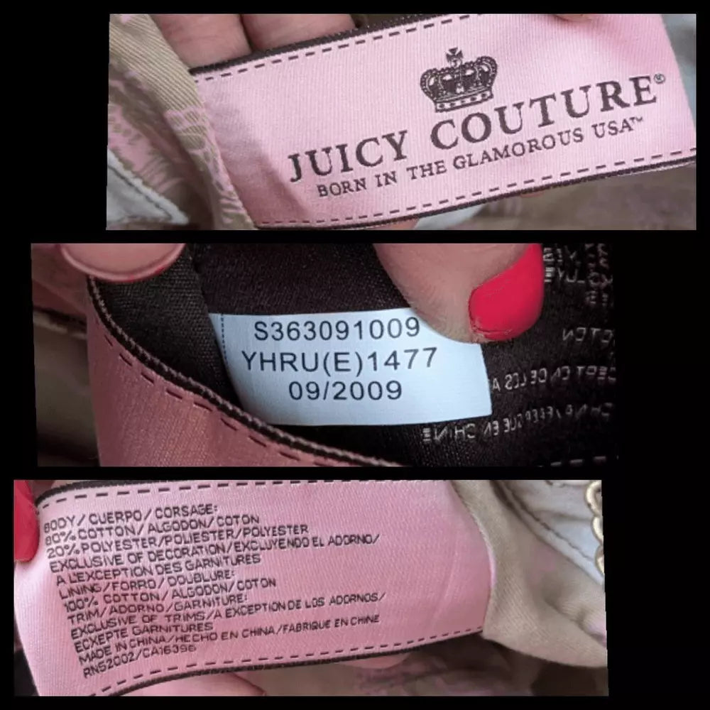 Juicy Couture Y2K Pink! Scottie Dog Daydreamer Velour Vintage Tote Bag💜🍇