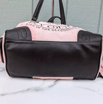 Juicy Couture Y2K Pink! Scottie Dog Daydreamer Velour Vintage Tote Bag💜🍇