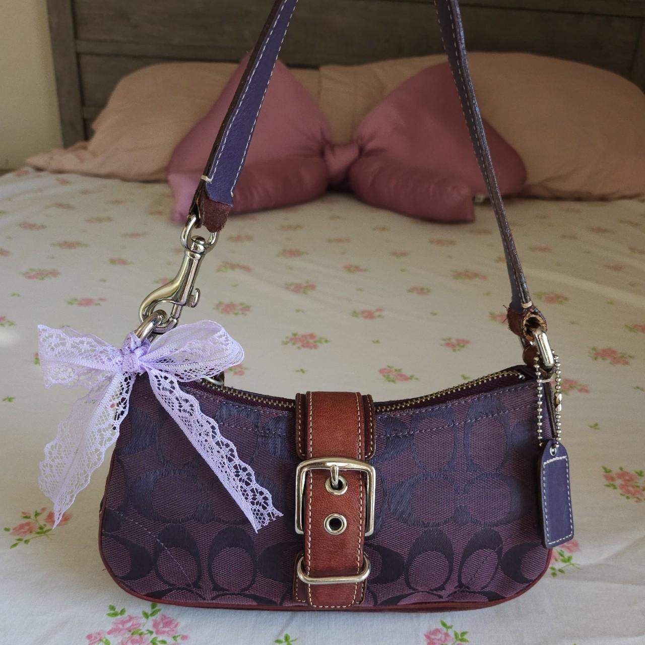 💜 Y2K Vintage Coach Purple Mini Demi Buckle Shoulder Bag 💜