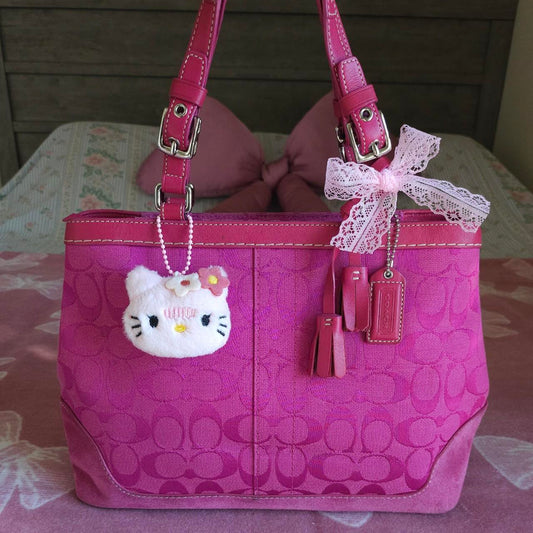 Y2K Vintage Coach Pink Handbag Tote Purse🍎🔥