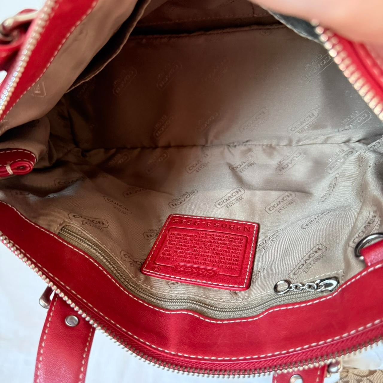 Vintage Coach tote and makeup bag