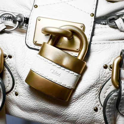 Pre-Owned Chloe Paddington cream/ off white leather🍂✨