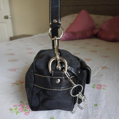 Y2K Vintage Coach Mini Double Turnlock Handbag Shoulder Bag🖤🍫