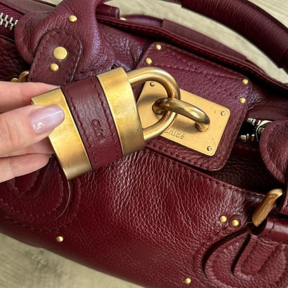Authentic Burgundy Chloe paddington leather Preowned💜🍇