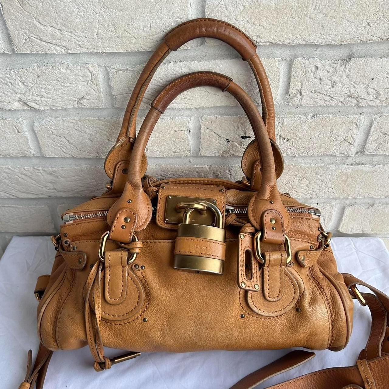 PreOwned 2000s vintage Chloe Paddington handbag in tan brown leather with long cross body/ shoulder strap (detachable).🍂✨