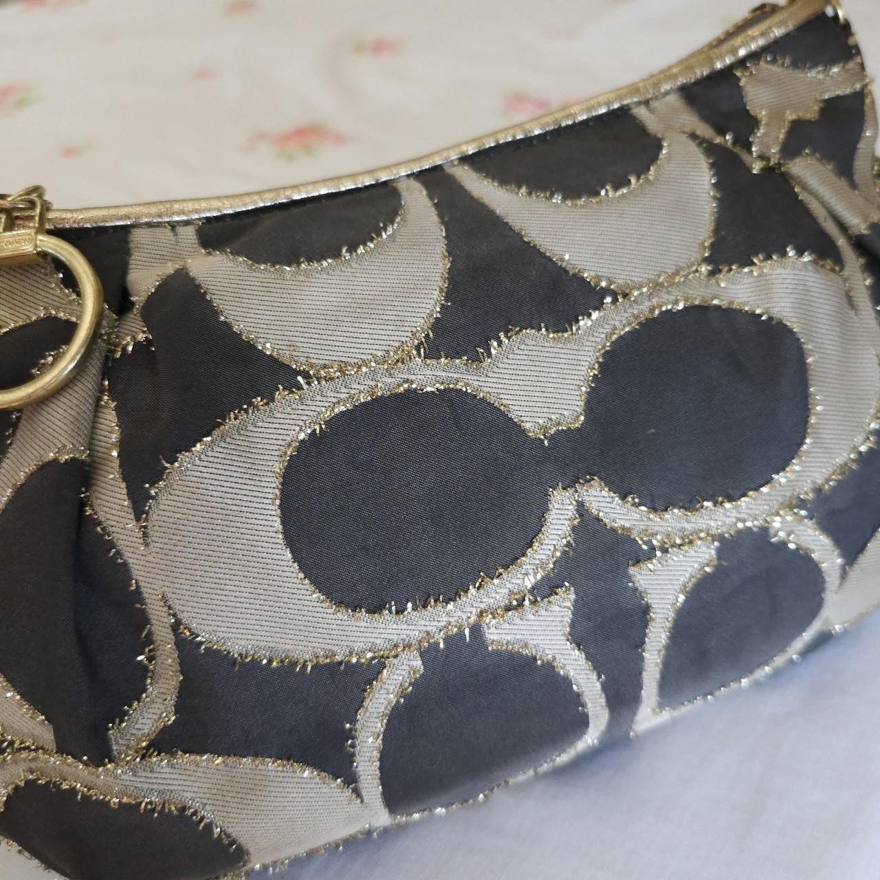 Vintage Y2K Coach Lurex Poppy Gold Hardware Small Shoulder Bag🌺🩷