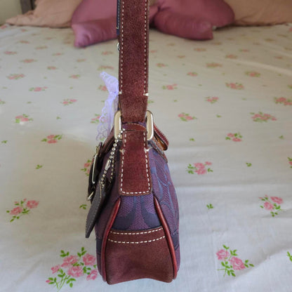 💜 Y2K Vintage Coach Purple Mini Demi Buckle Shoulder Bag 💜