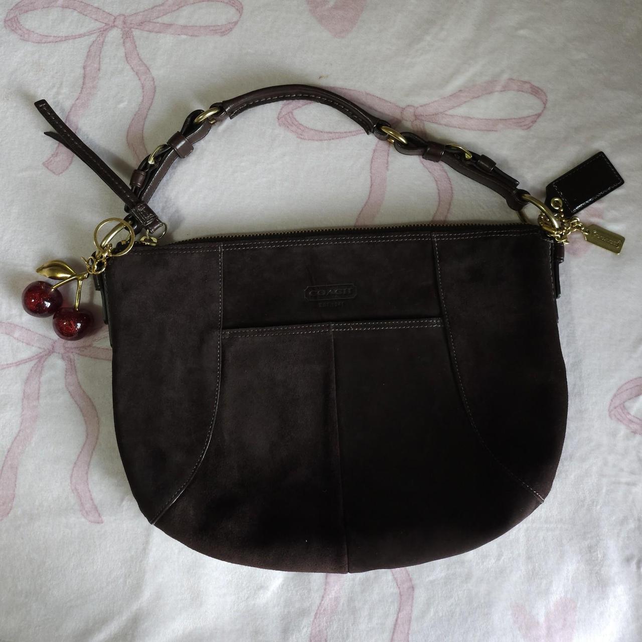 Y2K Vintage Coach Soho Brown Gold Suede Shoulder Bag Purse🤎🌆