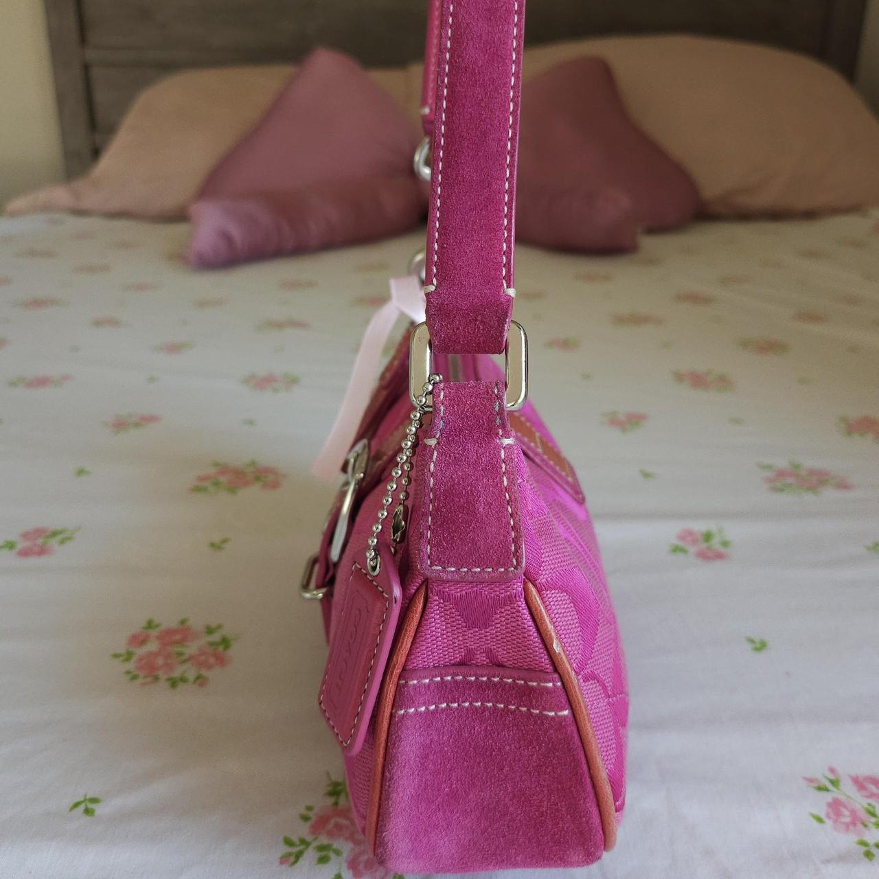 Y2K Vintage Coach Barbie Pink Suede Mini Demi Buckle Shoulder Bag🌺🩷