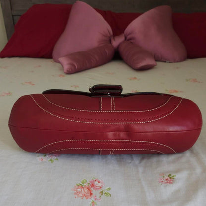 ❤️ Vintage Y2K Coach Dark Red Soho Buckle Shoulder Purse ❤️