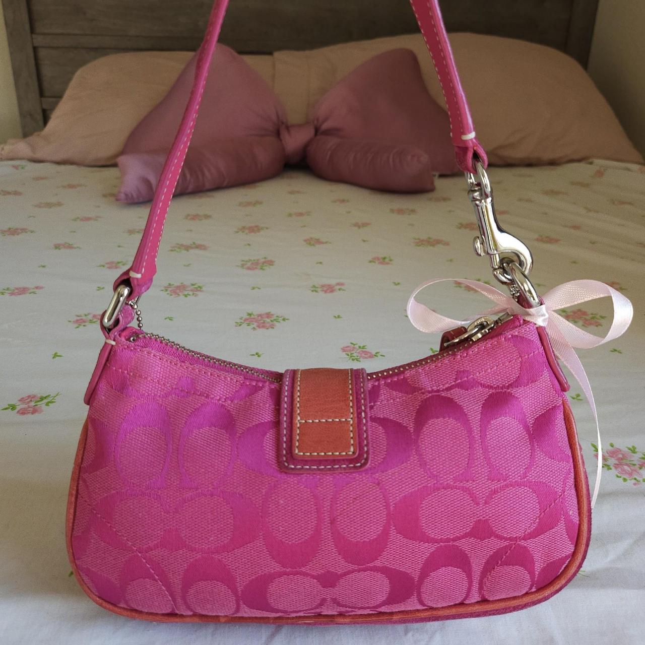 Y2K Vintage Coach Barbie Pink Suede Mini Demi Buckle Shoulder Bag🌺🩷