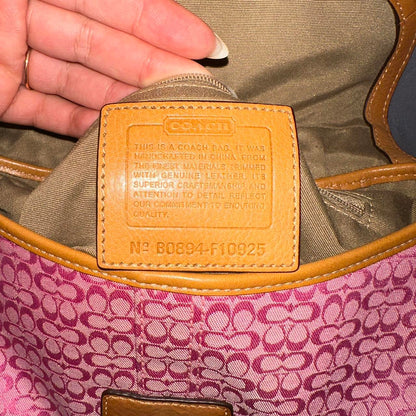 Coach Pink Signature Jacquard Soho Mini Vintage Bag💜🍇