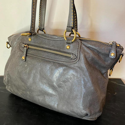 🍇💜PreOwned Miu Miu Studded 2000s Heart Charm Tote Leather Bag🍇💜