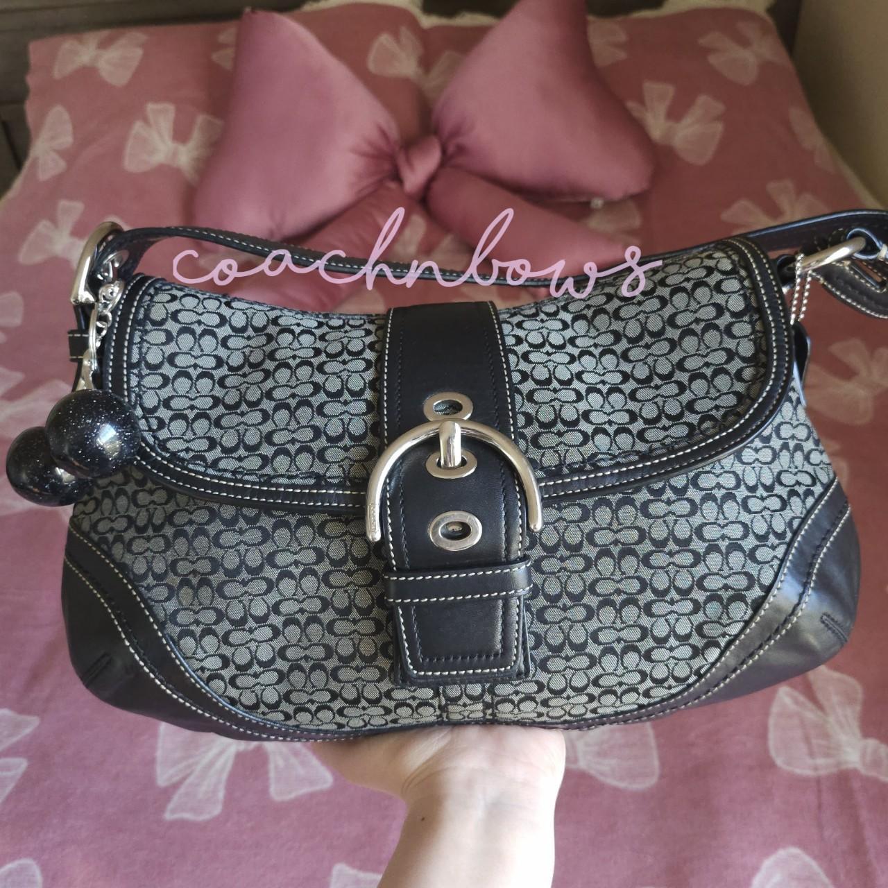 Y2K Vintage Coach Large Soho Signaure Cs Shoulder Purse🖤🍫