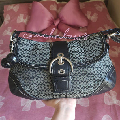 Y2K Vintage Coach Large Soho Signaure Cs Shoulder Purse🖤🍫