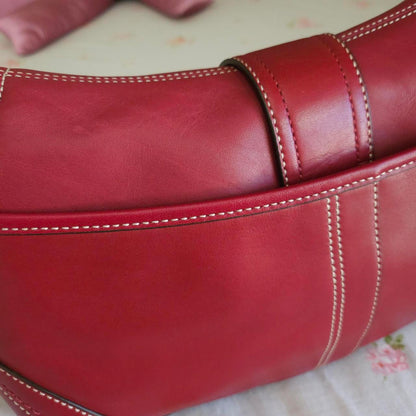 ❤️ Vintage Y2K Coach Dark Red Soho Buckle Shoulder Purse ❤️