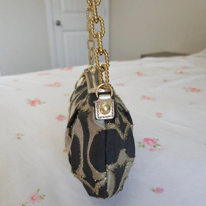 Vintage Y2K Coach Lurex Poppy Gold Hardware Small Shoulder Bag🌺🩷