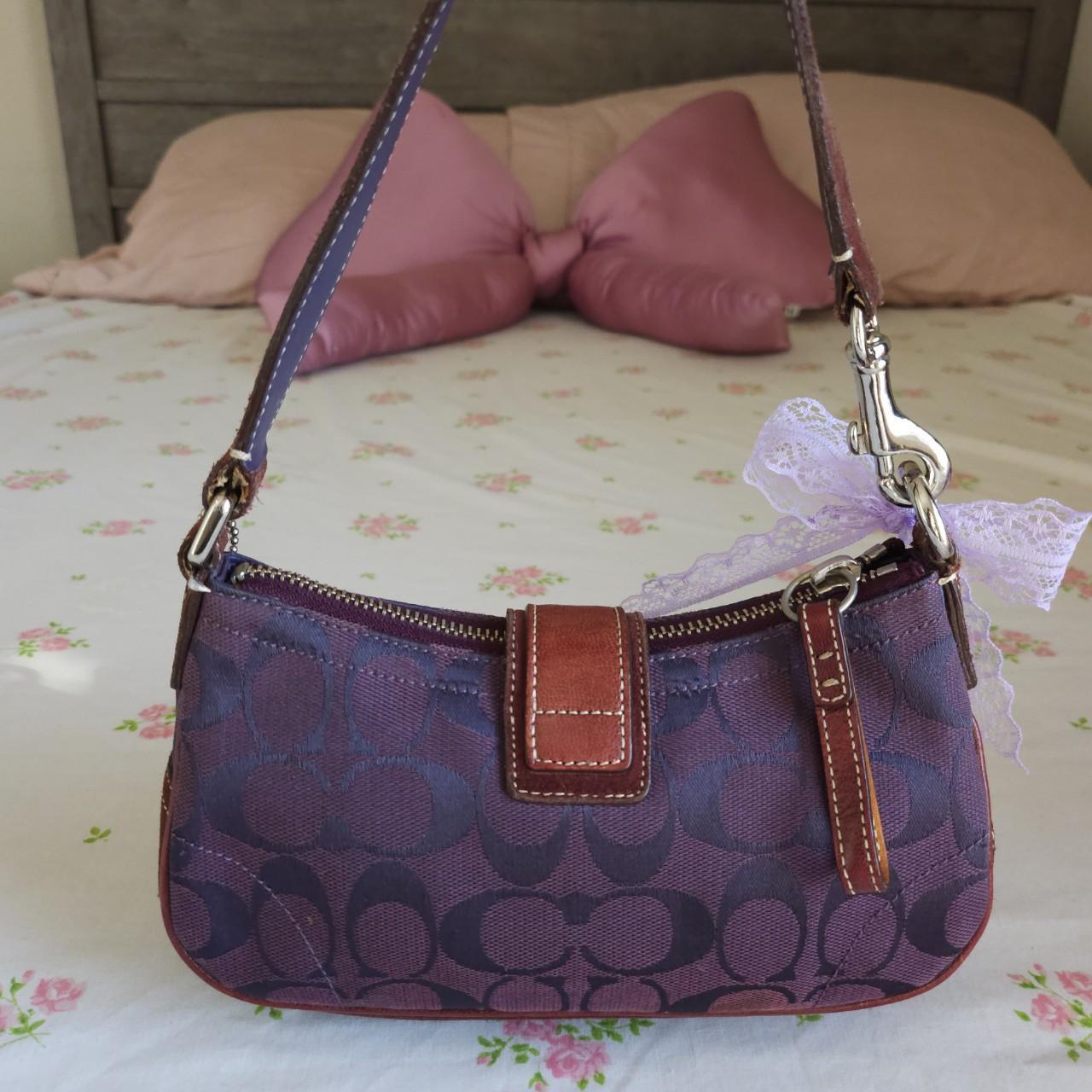 💜 Y2K Vintage Coach Purple Mini Demi Buckle Shoulder Bag 💜