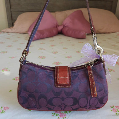 💜 Y2K Vintage Coach Purple Mini Demi Buckle Shoulder Bag 💜